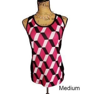 Women's Racerback Built in Bra Running Tank Top Fitted Medium NEW